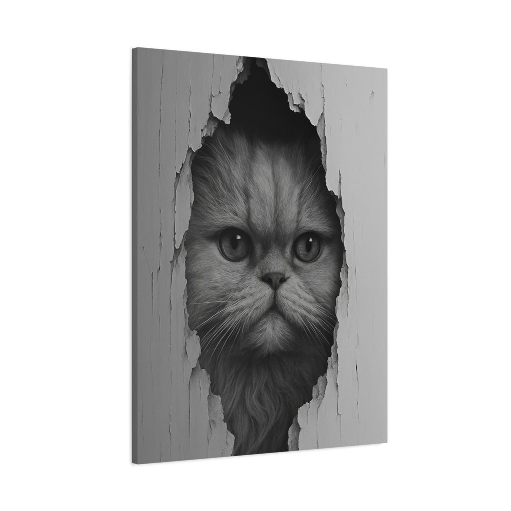 Persian Noir Cat Portrait – Front View Canvas Wall Art