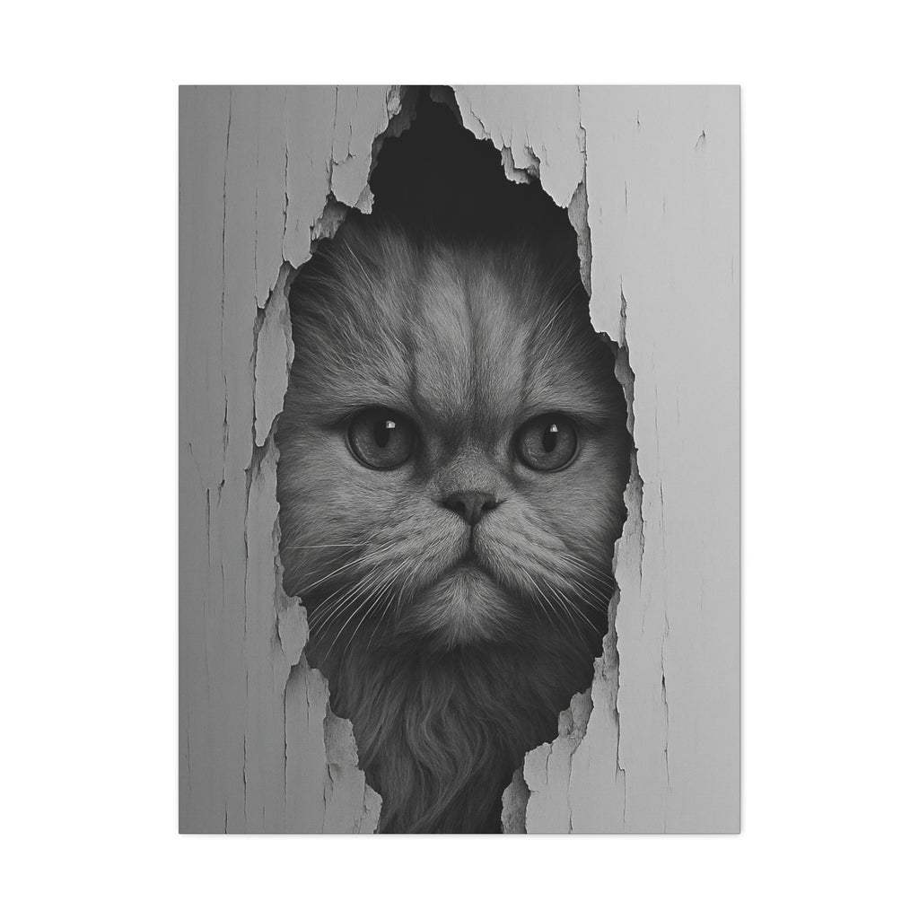 Persian Noir Cat Portrait – Front View Canvas Wall Art
